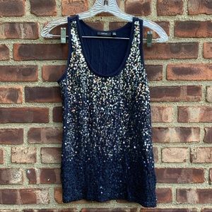 Apt. 9 | Tops | Apt 9 Navy Ombr Sequin Tank Top | Poshmark